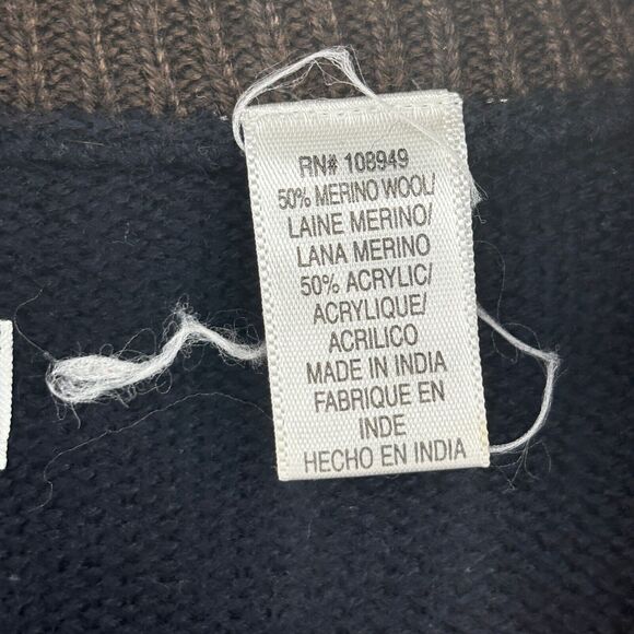 ALEX CANNON Sweater Mens L Merino Wool Blend 1/4 Zip Colorblock Pullover Black - Picture 10 of 13